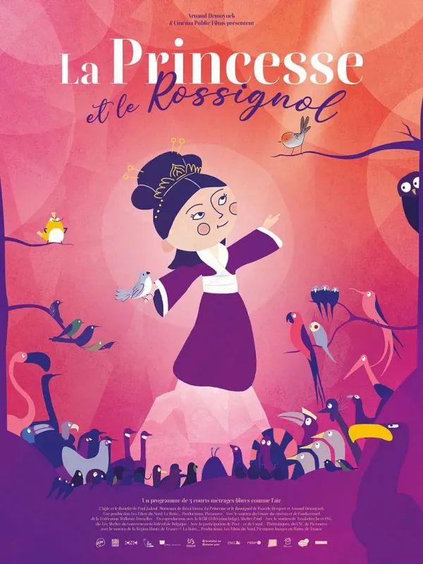 Image de la princesse sur un fond rose dégradé
