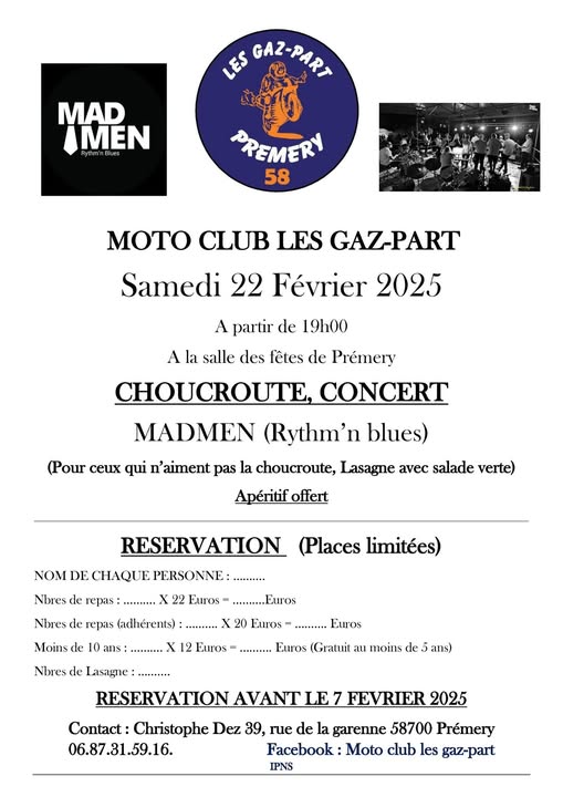 Affiche de la choucroute des Gaz-Part