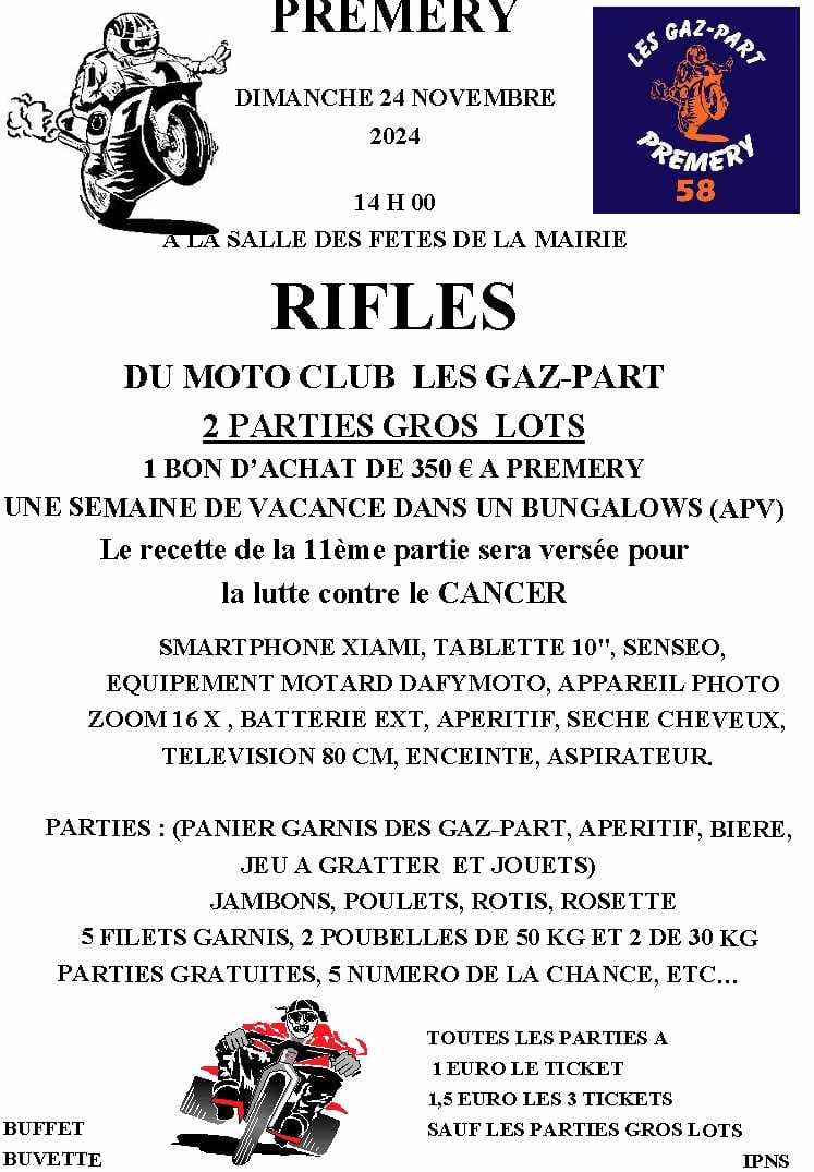 Affiche des rifles du moto-club les gaz-part